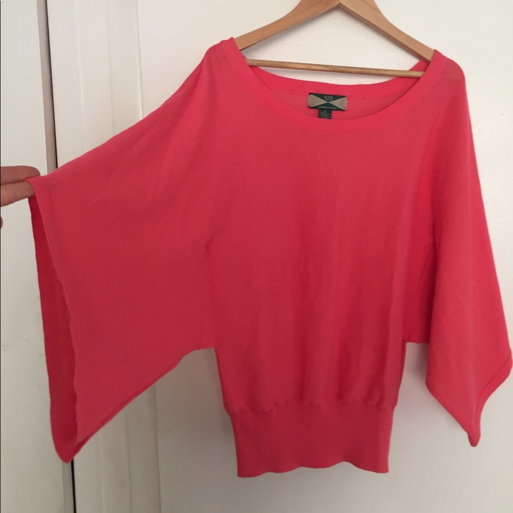525 America pink batwing crop fine sweater top s